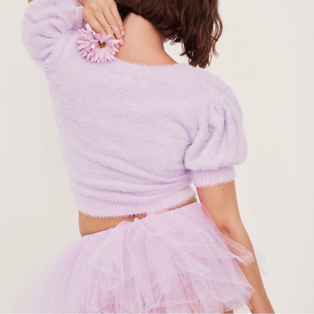 For Love & Lemons Devon Cropped Cardigan Size Small - Picture 2 of 5